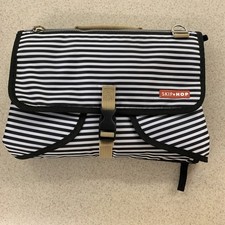 Skip Hop Portable Wipeable Striped Baby Changing Pad Black White Stripes