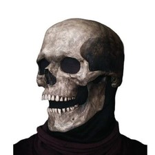 Full Head Skull Mask Latex Halloween Horror Skeleton Movable Jaw Costume