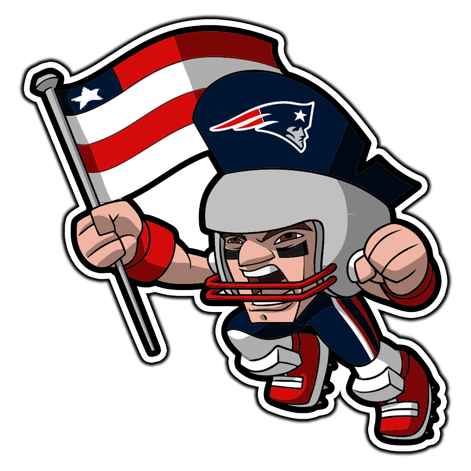 New England Patriots Mascot Logo #19 Football Sticker Waterp