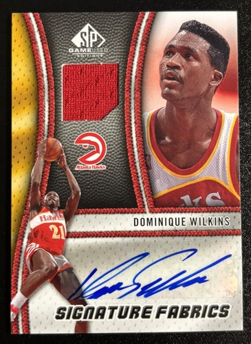 2009-10 SP Game Used Dominique Wilkins Signature Fabrics Jersey Auto #SF-DW