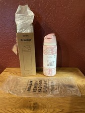 Owala 32oz FreeSip Stainless Steel Water Bottle   Pink Ribbon Toile-2026 Gift