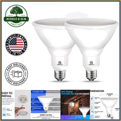 Efficient LED Flood Light Bulbs, 5000K Bright White, 900 Lumens - Indoor Outdoor