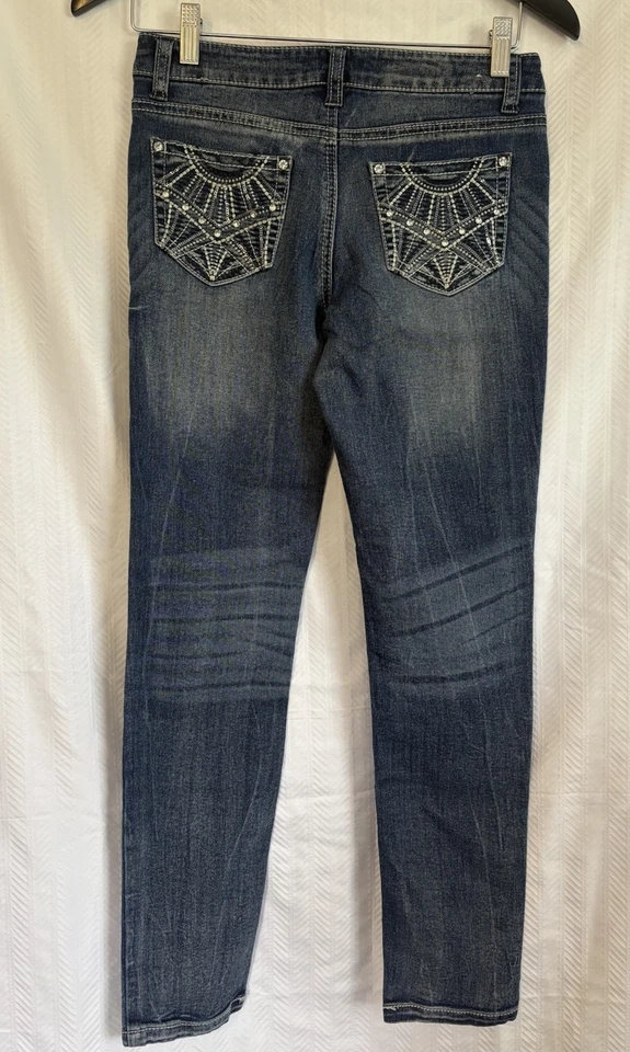 Pantalones de mezclilla elásticos Almost Famous Too lentejuelas estrás talla 14 niñas Foto 2 de 4