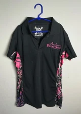 🌸 Moon Shine Archery Addictions Polo – Women’s Small (Muddy Girl Camo)