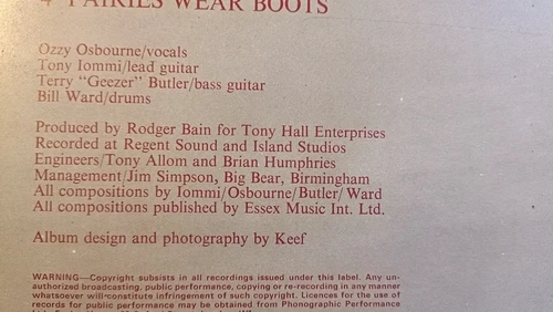 Black Sabbath LP Paranoid UK Vertigo 1st Press BIG BEAR FANTASTIC COPY & AUDIO