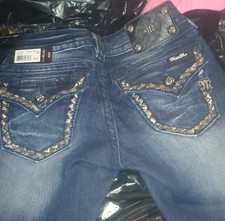 Miss Me Women's Blue Medium Wash Bootcut Jeans Embroidered 5-Pocket