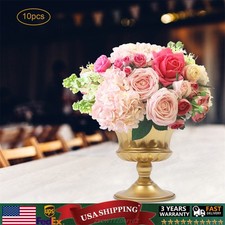 10Pcs 15cm Gold Metal Centerpieces Flower Vase Wedding Anniversary Party Decor