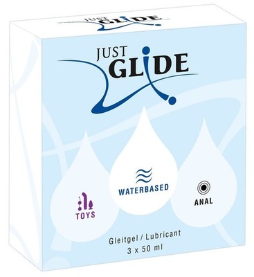 Bundle 3 Hydrophilic Gel Just Glide 50ml Waterbased Toys Anal Vegan