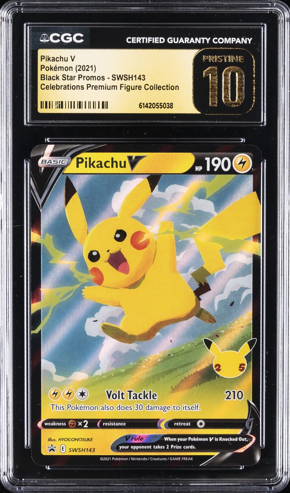 2021 POKÉMON BLACK STAR PROMOS #SWSH143 PIKACHU V CGC 10 PRISTINE