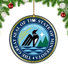 United States Minnesota State Flag Christmas ornament city travel souvenir