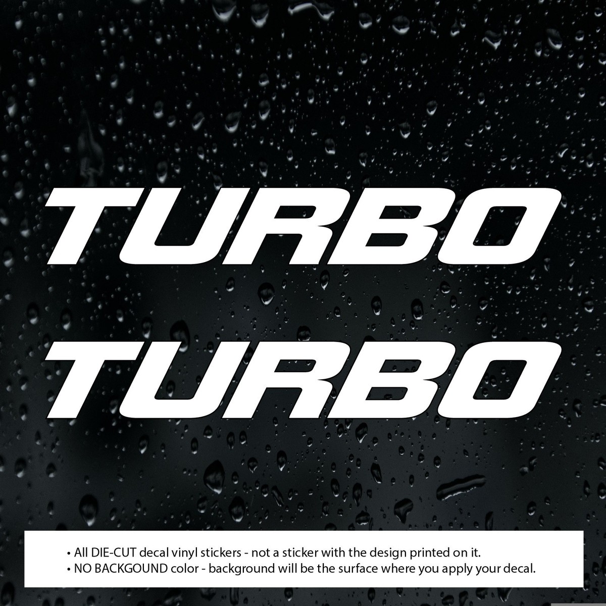 2pc TURBO Decal Vinyl Stickers – Fits Can-Am ATV, Motorcycles, Trucks – Oracal