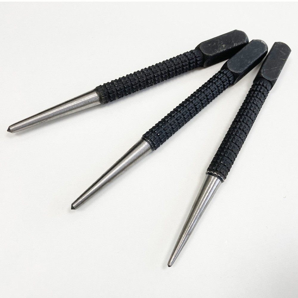 Steel Centre Punch Set 3PCE - 1.5mm 2.5mm 3mm Marking Point Scribe Metal Wood
