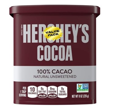 Cacao Natural Unsweetened Cocoa Powder Can, 8 oz Pack of 2 - Perfect 8 ounces