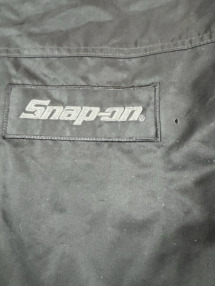 Chaqueta de bombardero satinada con herramientas a presión para hombre adulto 2XL negra tiene defectos Foto 3 de 4