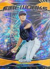 2025 Panini Prizm - Fireworks Orange Prizm - #16 Chase Dollander - #/399