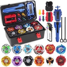 Ljxttdzs Battling Top Set X Burst Gyro Toys 12 Spinning Tops 3 Launchers Combat