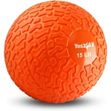 Yes4All 15Lb Slam Ball, Durable Sand Filled Workout Weight Ball, Open Box