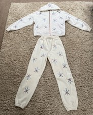 Unknown London rhinestone white dagger tracksuit Size Xsmall
