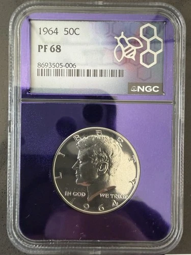 1964 50c Proof Kennedy Half Dollar PF68