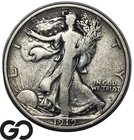 1919-D Walking Liberty Half Dollar *Scarce Key Date*, Choice Fine++/VF
