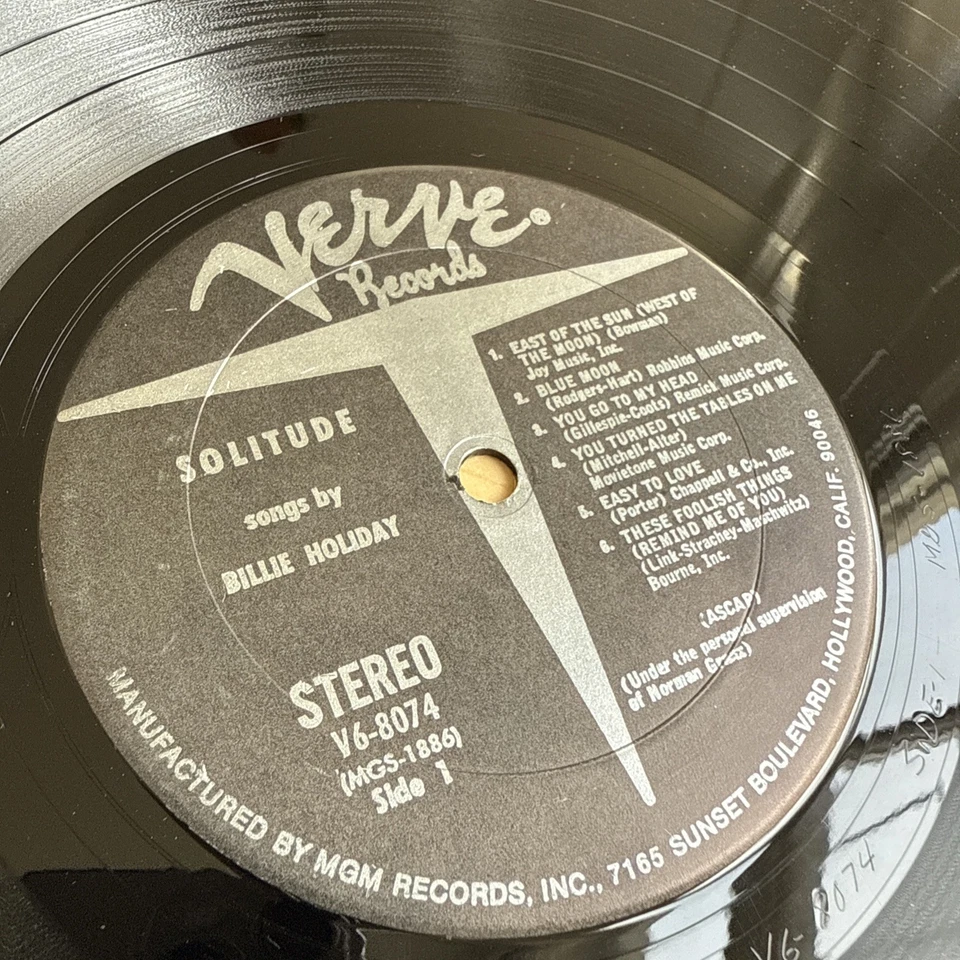 1970s BILLIE HOLIDAY Solitude LP Vinyl US Press Verve Complete W/OG Sleeve! - Image 4 of 4