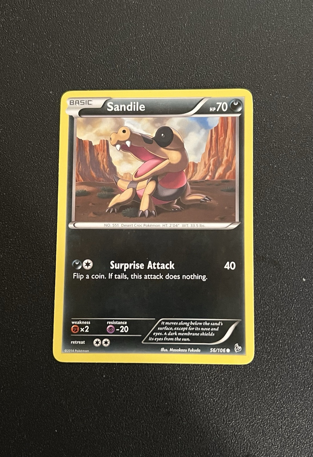 2014 Pokemon Card - Sandile  56/106