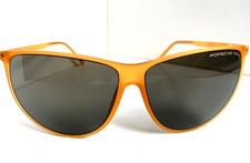 New Porsche Design P 8601 C Titanium Cat Eye Orange Oversized Women's Sunglasses