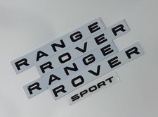 RANGE ROVER SPORT STANDARD GLOSS BLACK FRONT & REAR LETTERING BADGE