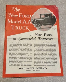 Original Ford Model AA Truck Advertising Brochure 1927