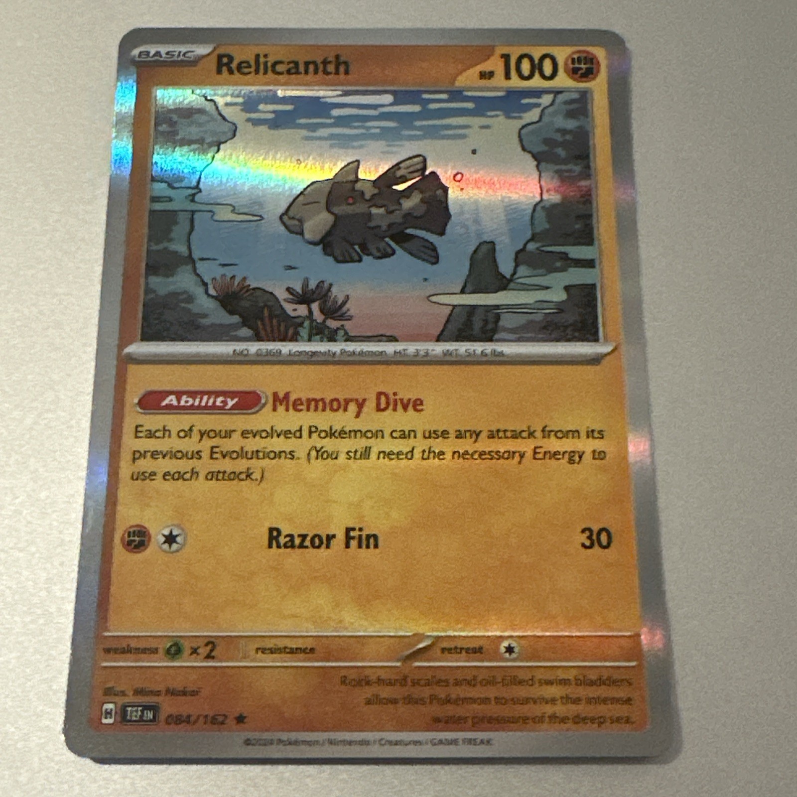 Relicanth - 084/162 - SV05: Temporal Forces - Holo - Pokémon - Buy 3 Get 2 Free
