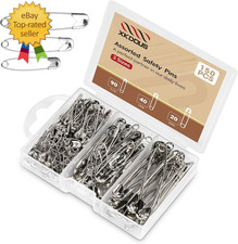 3 Most Universal Safety Pins Assorted Sizes, Small  Large Safety Pins for Cloth