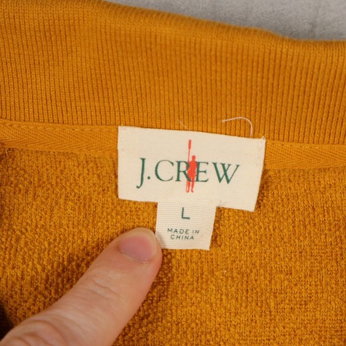J Crew Raglan-Sleeve Terry Polo Shirt Mens Size Large Gold Oarsman BN384 - Picture 3 of 13