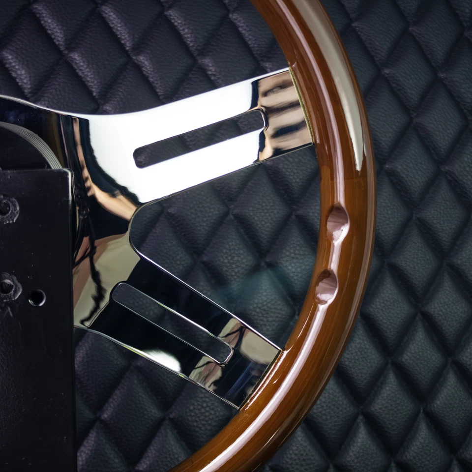 Volante de madera Forever Sharp 16" cromado Freightliner, Kenworth, Peterbilt + Foto 4 de 4