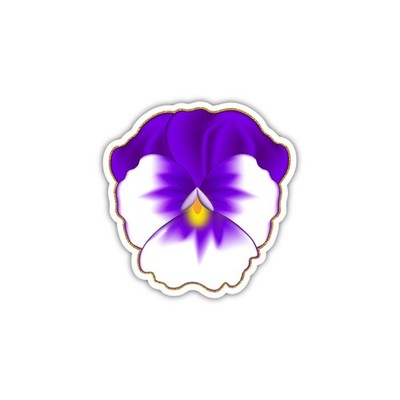 Violet Pansy Flower Vinyl Sticker Waterproof Purple Floral Decal Viola Botanical