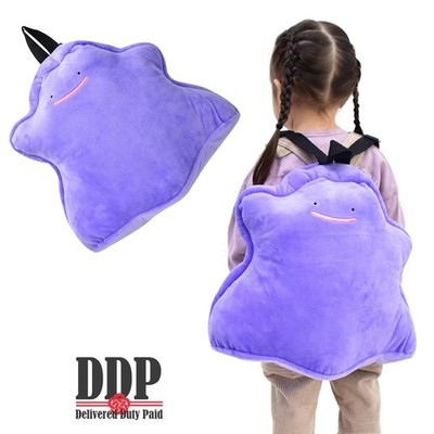 Pokemon Ditto Plush Backpack Soft Stuffed Bag Kids Cute Kawaii Adjustable Strap