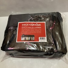 4 Pack Stock Your Home DVD Storage Bags Media Organizer Bag Black