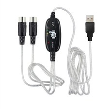 2M USB IN-OUT MIDI Interface Cable Converter PC to Music Keyboard Adapter Cord