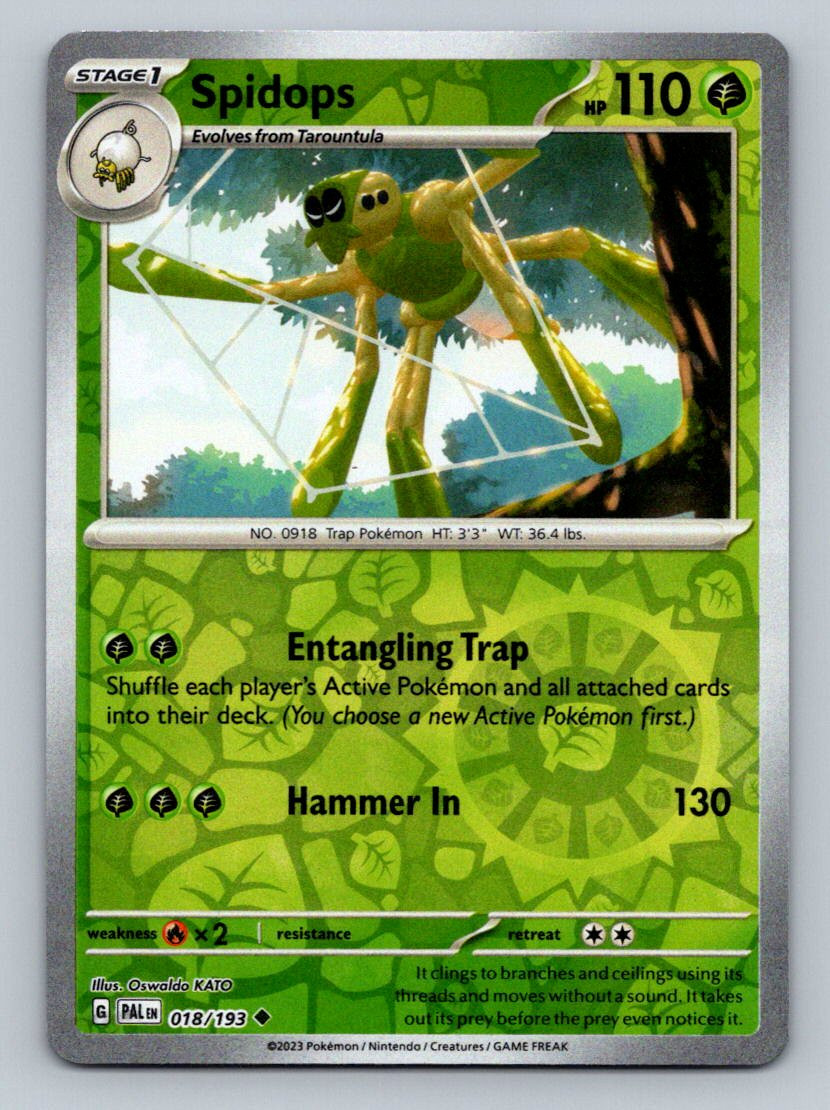 Pokemon Spidops SV02: Paldea Evolved 018/193 Near Mint NM Reverse