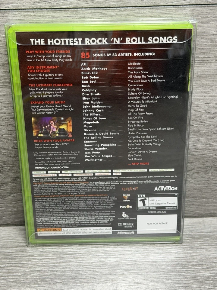 Guitar Hero 5 w/Box Complete Wireless Controller + Rock Band Bundle Lot Xbox 360 - Image 3 of 4