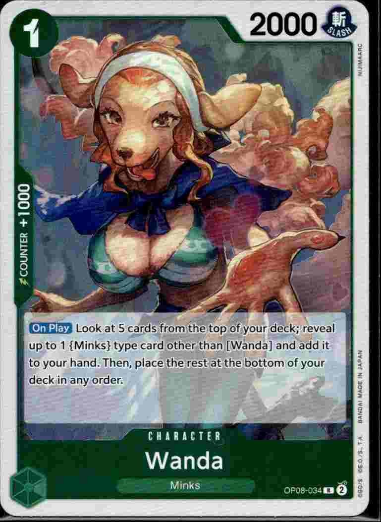 Wanda OP08-034 Rare Two Legends One Piece Foil Near Mint