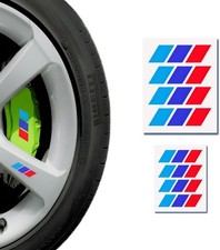 6PCS Car M 3 Color Brake Caliper Wheel Rim Wheel hub Decal Sticker Stripes Vinyl