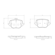 1x Brembo Bremsbelagsatz, Scheibenbremse Hinten f&uuml;r Mercedes-Benz GLC Coupe