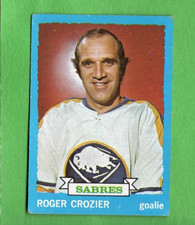 1973 TOPPS Hockey ROGER CROZIER #108 Buffalo SABRES ROOKIE CARD EX (RC)