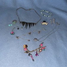 Estate Kids Child Costume Jewelry Lot Necklaces Earrings Bracelet Keychain More 