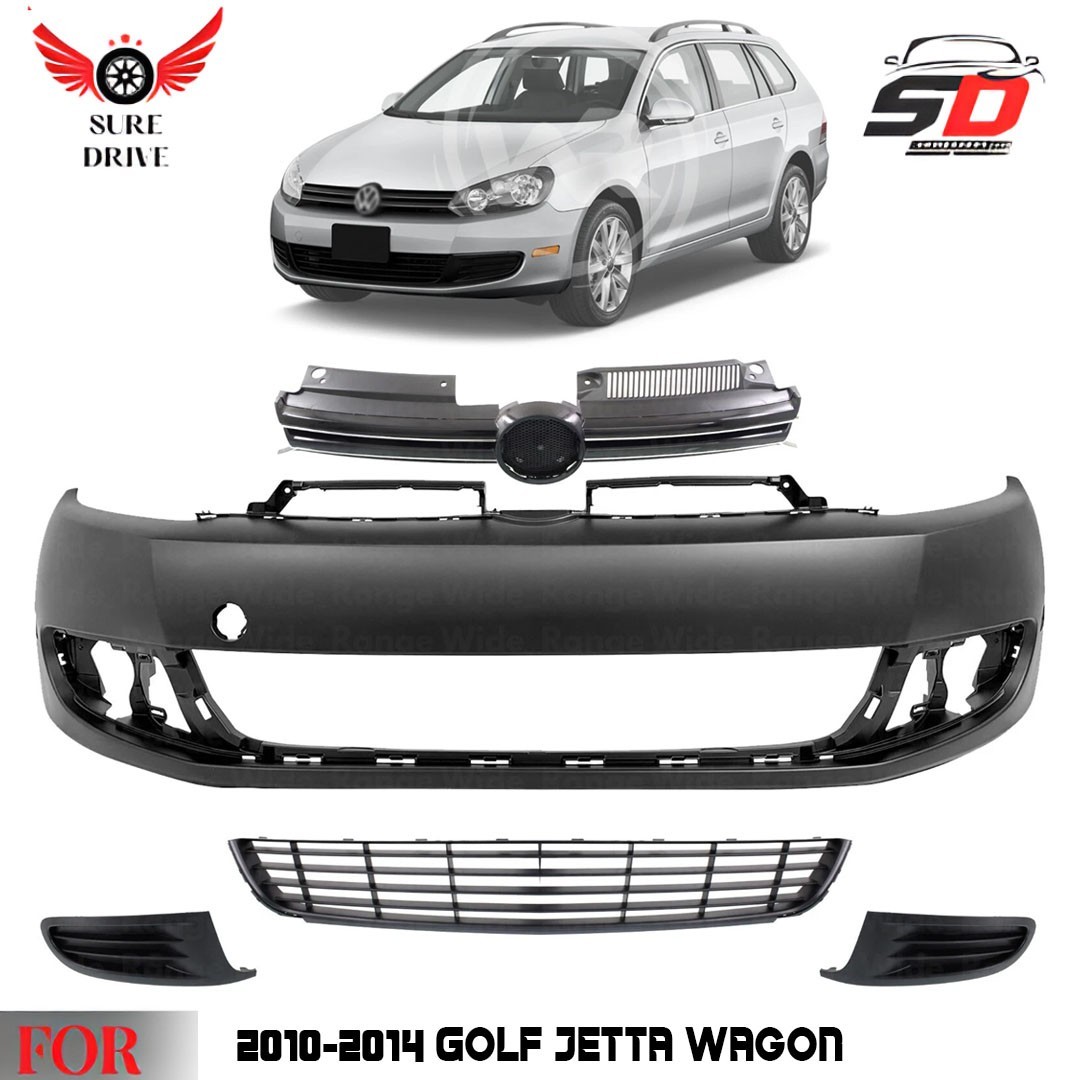 Front Bumper Cover Fascia & Grille Assembly For 2010-2014 Golf Jetta Wagon