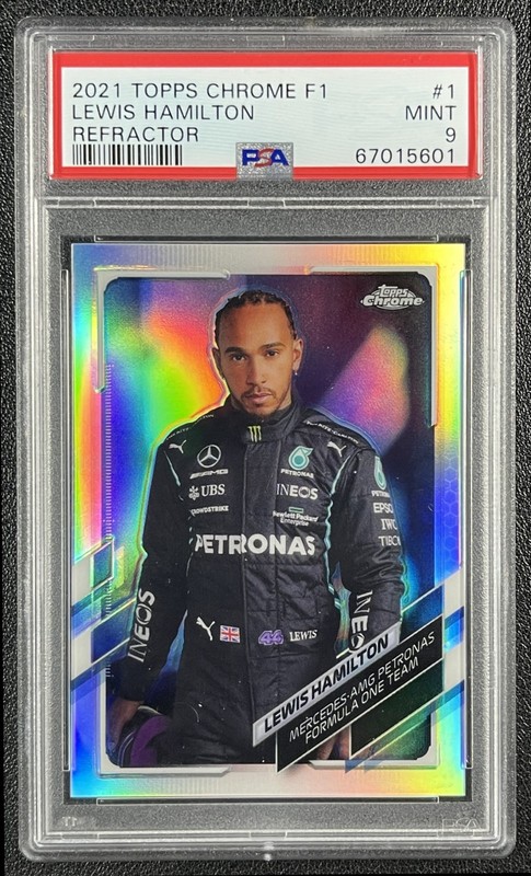 LEWIS HAMILTON PSA 9 2021 TOPPS CHROME FORMULA 1 #1 REFRACTOR PORTRAIT 5601