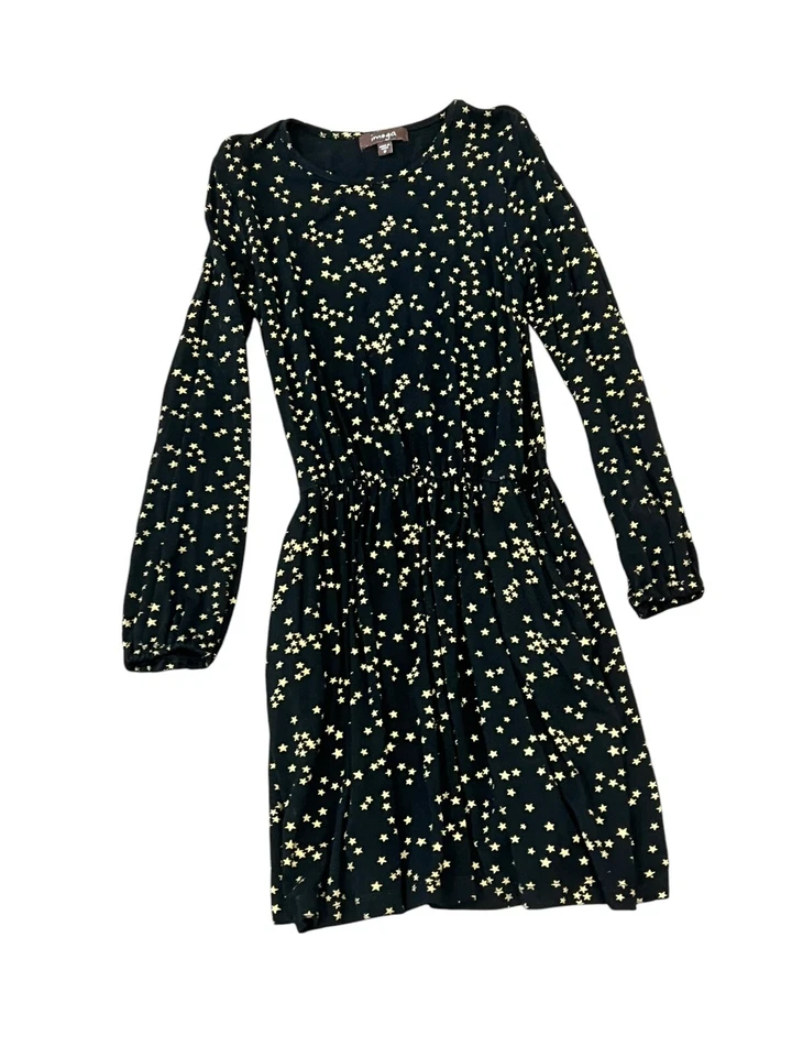 IMOGA GIRL'S BLACK ROSEMERY DRESS ALL OVER STAR PRINT LONG SLEEVE JERSEY SZ 8 - Image 3 of 4