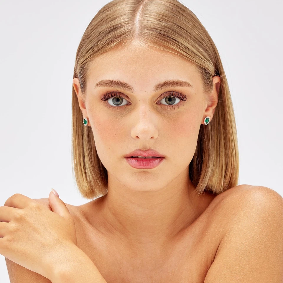 BROSWAY FANCY ORECCHINI CON ZIRCONI IN ARGENTO 925 FLG14 LIFE GREEN - Immagine 2 di 4