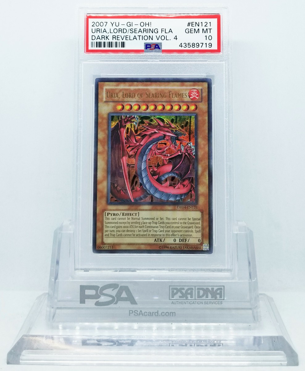 YUGIOH DR04-EN121 URIA LORD OF SEARING FLAMES ULTRA RARE HOLO PSA