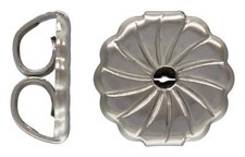 14K Solid White Gold Heavyweight Swirl Earring Nuts Backs Clutches 7.2mm Pad 2pc